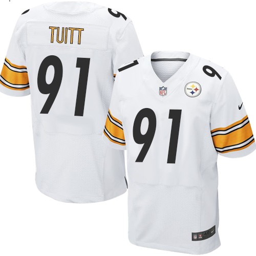 Men's Elite Stephon Tuitt Nike Jersey White Road - #91 NFL Pittsburgh Steelers